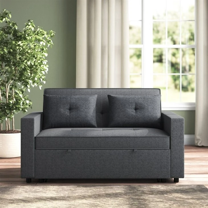 Partner Linen Fabric Sofa Bed With 6cm Height Plastic Legs LALA Partner Linen Fabric Sofa Bed With 6cm Height Plastic Legs LALA